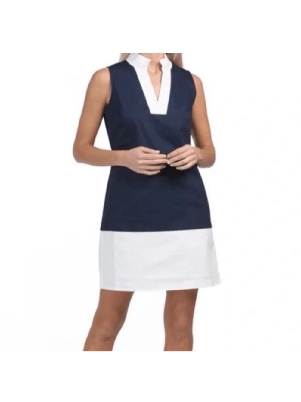 Sail and Stable Navy and White Sleeveless Polo Tunic Dress women’s -XS